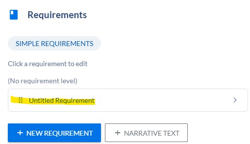 New Untitled Requirement