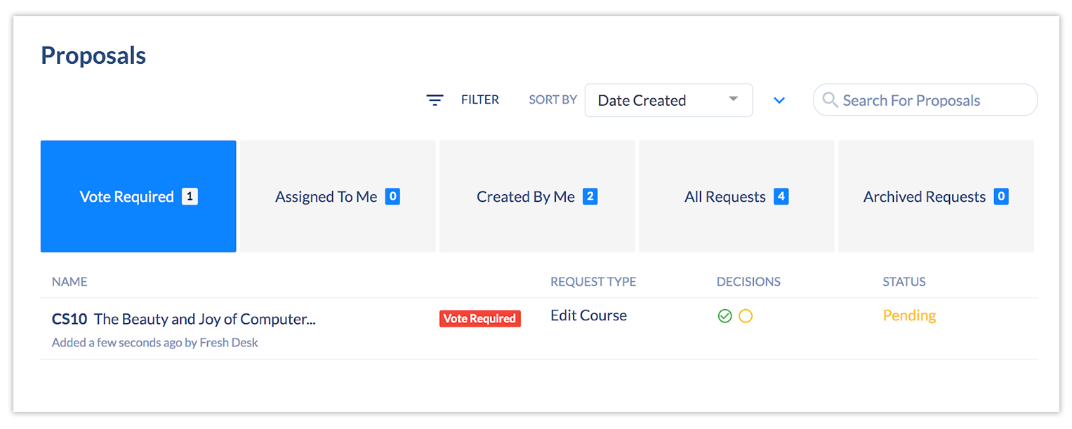 Coursedog Proposal Dashboard