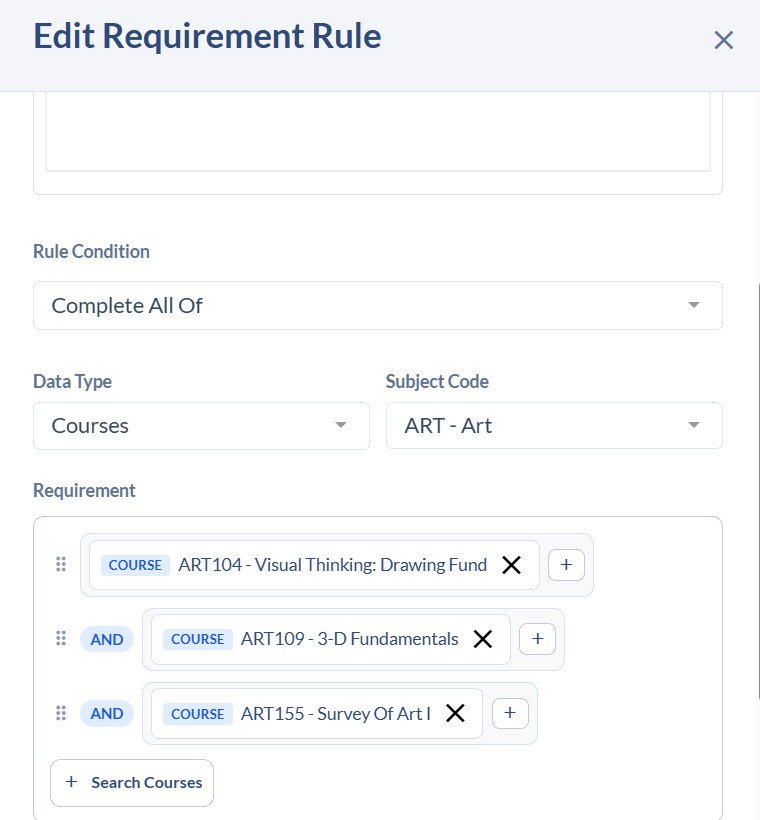 Edit Requirement Rule