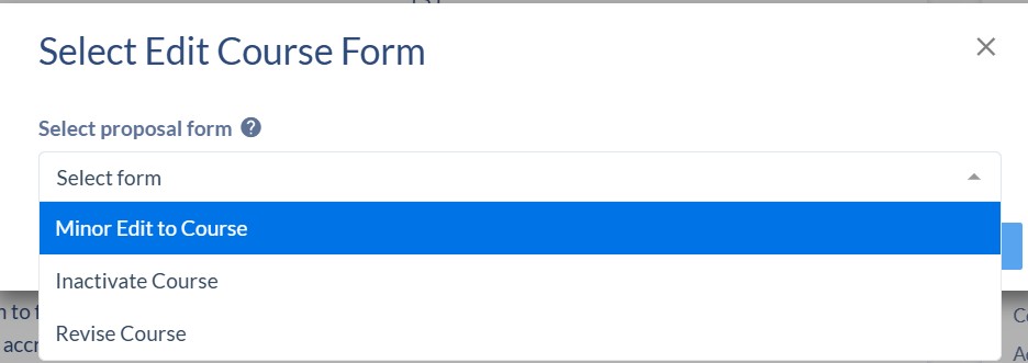 Select Course Form