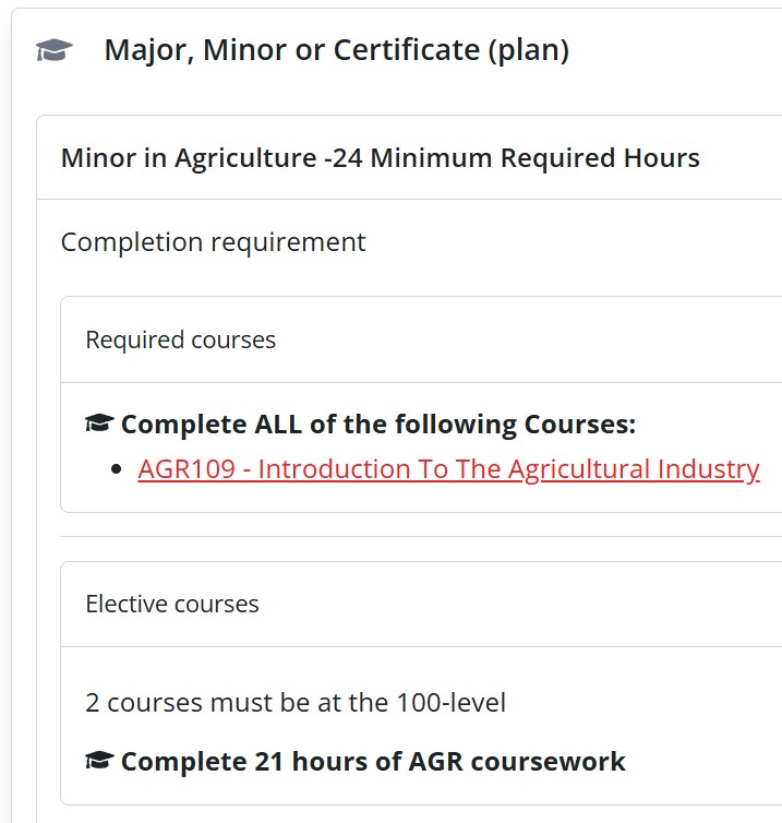 example of requirements