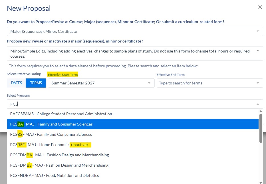revise program form routing 