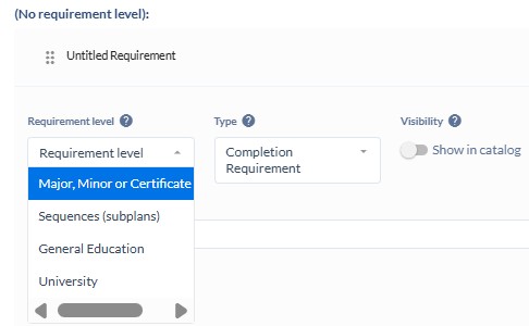 setting requirement level